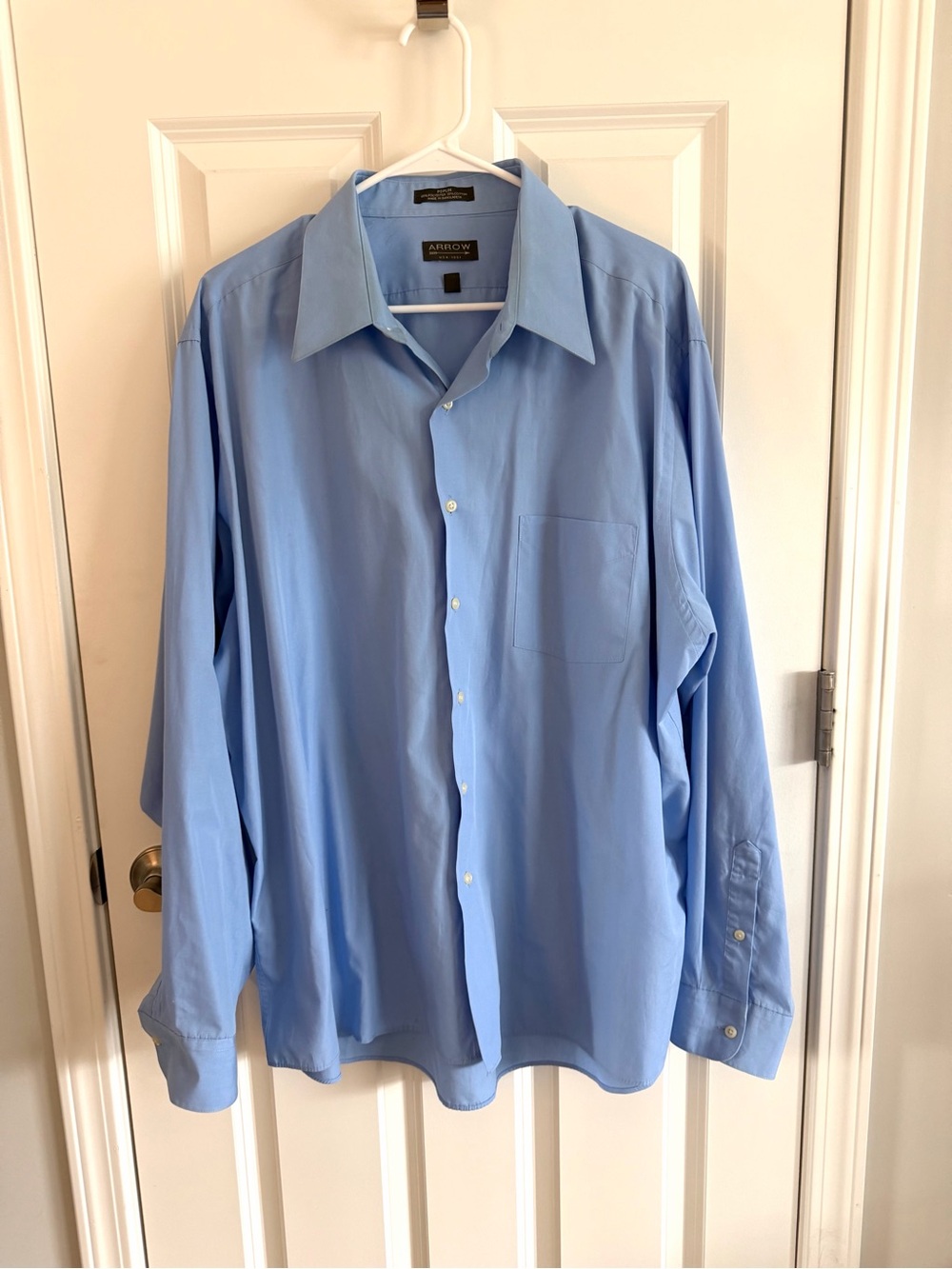Arrow Men's Powder Blue Button-Down Dress Shirt | Size 36/37; Neck 18
